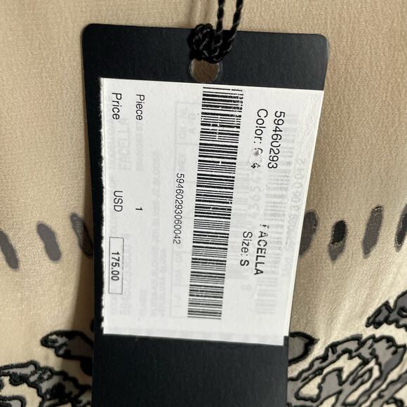 Weekend Max Mara Beige Embroidered Long Sleeve Blouse Lightweight Women’s S - Picture 7 of 9